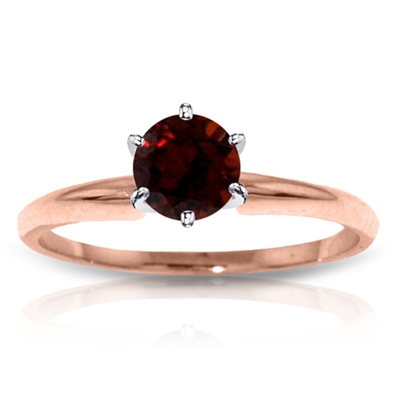 Galaxy Gold Products Jewelry - SOLID GOLD SOLITAIRE RING WITH NATURAL GARNET